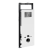 Инсталляция для унитаза Wasserkraft Salm 27TLT.010.ME.WH.PB02, декоративная стеклянная панель белая, механическая кнопка смыва черная