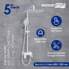 Душевая стойка Wasserkraft, с изливом, цвет - белый матовый, A185.163.155.WM