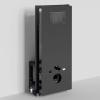 Инсталляция для унитаза Wasserkraft Glan 66TLT.010.ME.BL.MB03, декоративная стеклянная панель черная, механическая кнопка смыва черная матовая