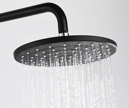 Душевая стойка Wasserkraft A17401, покрытие Soft-touch, черный, хром