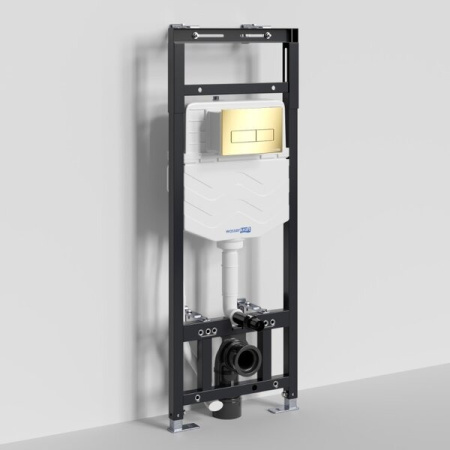 Инсталляция для унитаза Wasserkraft Alme 15TLT.010.ME.PG03, механическая клавиша золото глянцевое