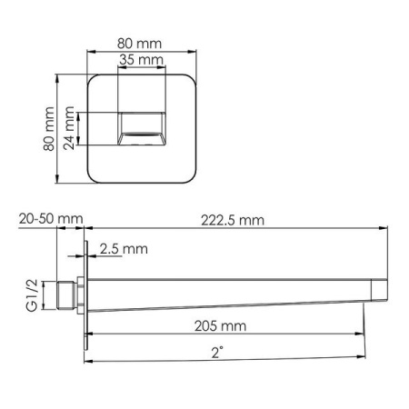 Смеситель для ванны и душа Wasserkraft Fulda 5200 A5251.299.301.302.242.217, цвет черный матовый