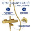 Душевая стойка Wasserkraft, термостатическая, с изливом, цвет золото матовое, A199.262.201.BG Thermo