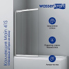 Шторка на ванну Wasserkraft Main 41S02-100 WasserSchutz Fixed, двустворчатая, стекло прозрачное, профиль серебристый,