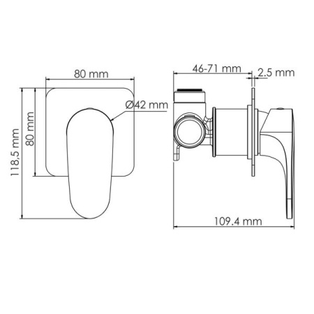 Смеситель для душа Wasserkraft Spree, никель, 1451