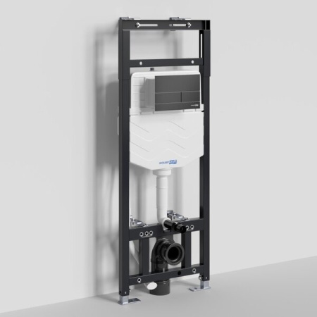 Инсталляция для унитаза Wasserkraft Alme 15TLT.010.ME.MB04, механическая клавиша черная матовая