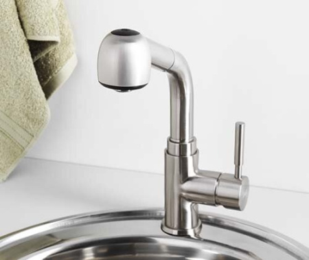 Смеситель Wasserkraft WERN 4266 для кухни с выдвижным изливом, матовый хром