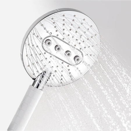 Душевая стойка Wasserkraft, с изливом, цвет белый матовый/хром, A185.067.059.WM