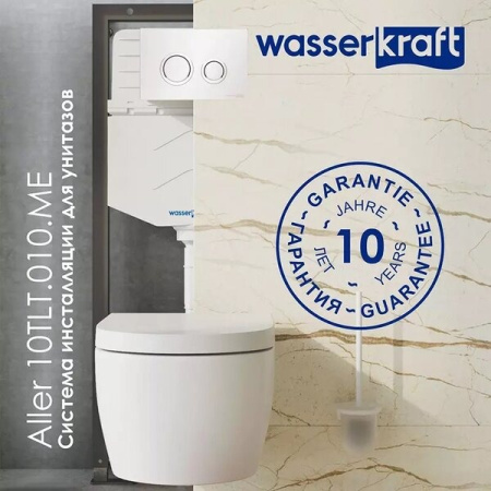 Инсталляция для унитаза Wasserkraft Aller 10TLT.010.ME.WM02, механическая клавиша цвет белый матовый