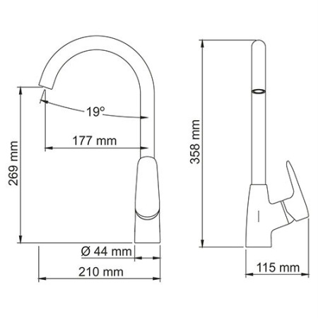 Смеситель для кухни Wasserkraft 5607, хром