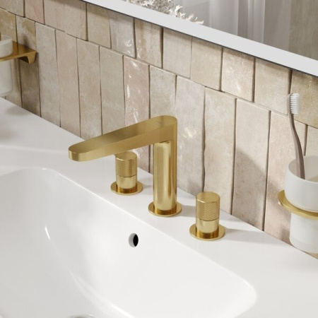 Смеситель для раковины Wasserkraft Schunter, золото матовое, 8235