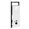 Инсталляция для унитаза Wasserkraft Salm 27TLT.010.ME.WH.WH01, декоративная стеклянная панель белая, механическая кнопка смыва белая, ободки хром