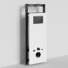 Инсталляция для унитаза Wasserkraft Salm 27TLT.010.ME.WH.MB01, декоративная стеклянная панель белая, механическая кнопка смыва черная матовая
