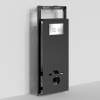 Инсталляция для унитаза Wasserkraft Salm 27TLT.010.ME.BL.BN01, декоративная стеклянная панель черная, механическая кнопка смыва никель