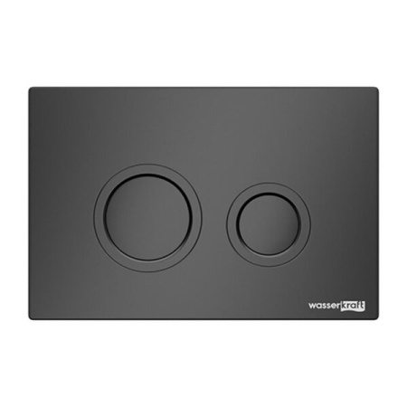Инсталляция для унитаза Wasserkraft Salm 27TLT.010.ME.BL.MB01, декоративная стеклянная панель черная, механическая кнопка смыва черная матовая