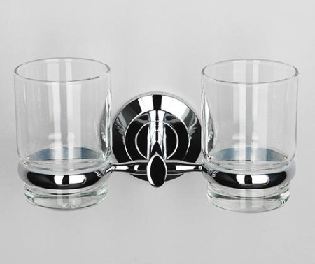 Стакан стеклянный с держателем Wasserkraft Rhein, двойной, K-6228D
