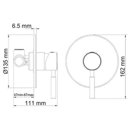 Гигиенический душ Wasserkraft A14157, со смесителем, C ВНУТРЕННЕЙ ЧАСТЬЮ, хром