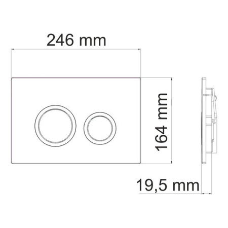 Инсталляция для унитаза Wasserkraft Glan 66TLT.010.ME.WH.WH01, декоративная стеклянная панель белая, механическая кнопка смыва белая, ободки хром