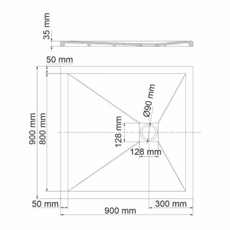 Душевой поддон Wasserkraft Dill 61T 61T03, 90 х 90 см, черный матовый