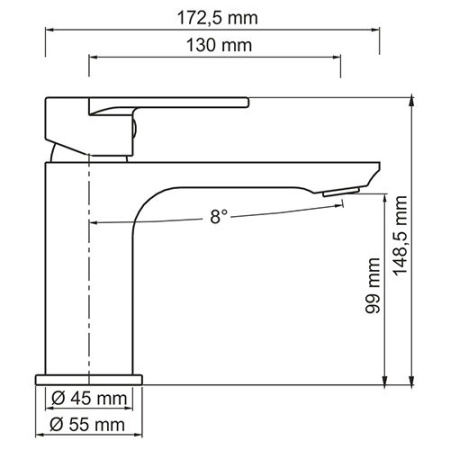 Смеситель для раковины Wasserkraft Elbe 7403, черный