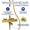 Душевая стойка Wasserkraft, термостатическая, с изливом, цвет золото матовое, A199.198.201.BG Thermo