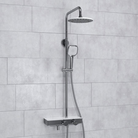 Душевая стойка Wasserkraft, с изливом, цвет - хром, A113.067.065.CH Thermo