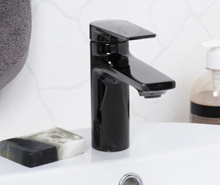 Смеситель для раковины Wasserkraft 6603, черный глянец