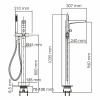 Смеситель для ванны и душа Wasserkraft Sauer Sauer, напольный, с душевым гарнитуром, золото, 7121