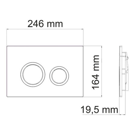 Инсталляция для унитаза Wasserkraft Abens 20TLT.010.ME.BL.BN01, декоративная стеклянная панель черная, механическая кнопка смыва никель