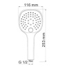 Душевая лейка Wasserkraft A050, 3-функциональная, светлая бронза