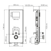 Инсталляция для унитаза Wasserkraft Abens 20TLT.010.ME.WH.BN02, декоративная стеклянная панель белая, механическая кнопка смыва никель