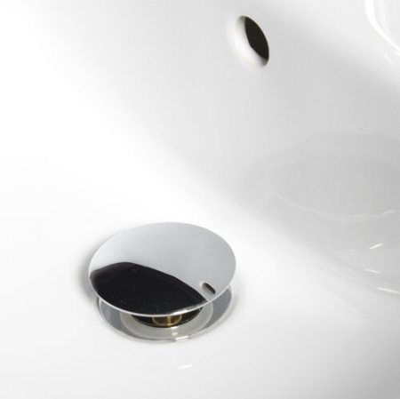 Донный клапан Wasserkraft A024 Push-up, с переливом, хром