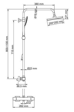 Душевая стойка Wasserkraft термостатическая, хром, A15502