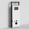Инсталляция для унитаза Wasserkraft Salm 27TLT.010.ME.WH.MB03, декоративная стеклянная панель белая, механическая кнопка смыва черная матовая