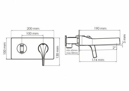 Смеситель для раковины Wasserkraft Sauer Sauer, С ВНУТРЕННЕЙ ЧАСТЬЮ, золото, 7130