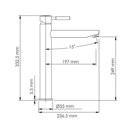 Смеситель для раковины Wasserkraft Gollach, черный матовый, 3303H