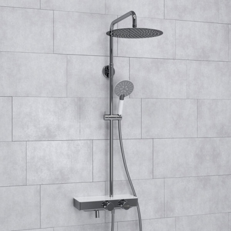 Душевая стойка Wasserkraft, с изливом, цвет - хром, A113.116.058.CH Thermo