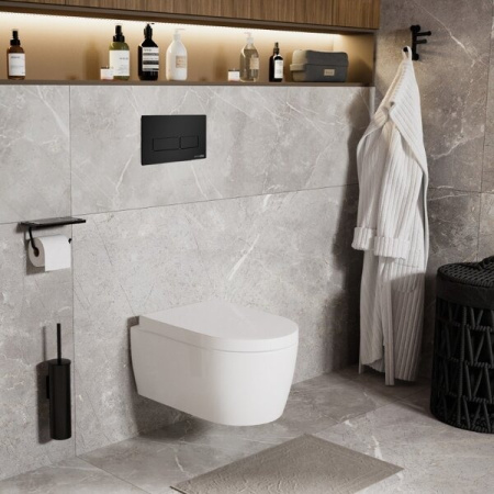 Инсталляция для унитаза Wasserkraft Vils 56TLT.010.ME.MB03, механическая клавиша черная матовая
