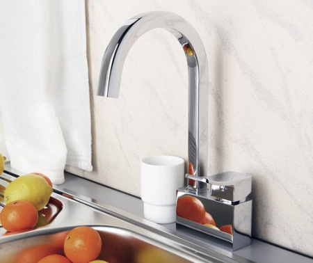 Смеситель Wasserkraft Aller 1067 для кухни с поворотным изливом, хром