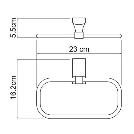 Полотенцедержатель Wasserkraft Leine, кольцо, 25 см, хром, K-5060