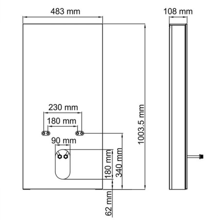 Пристенный модуль системы инсталляции Wasserkraft Naab 86BDT.050.WH, для биде, цвет - белый