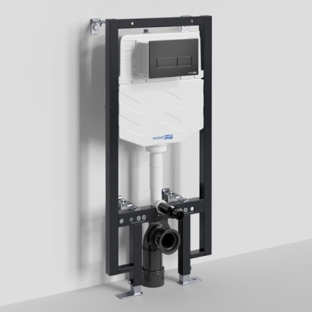 Инсталляция для унитаза Wasserkraft Vils 56TLT.010.ME.MB03, механическая клавиша черная матовая