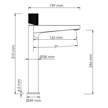 Смеситель для раковины Wasserkraft Ems, золото глянцевое, 7603H