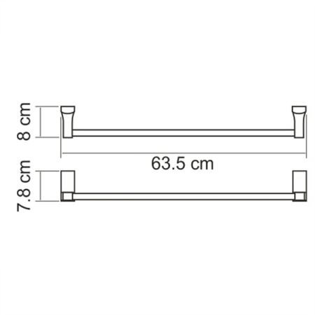 Полотенцедержатель одинарный Wasserkraft Lopau, 65 см, хром, K-6030