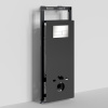 Инсталляция для унитаза Wasserkraft Salm 27TLT.010.ME.BL.BN04, декоративная стеклянная панель черная, механическая кнопка смыва никель