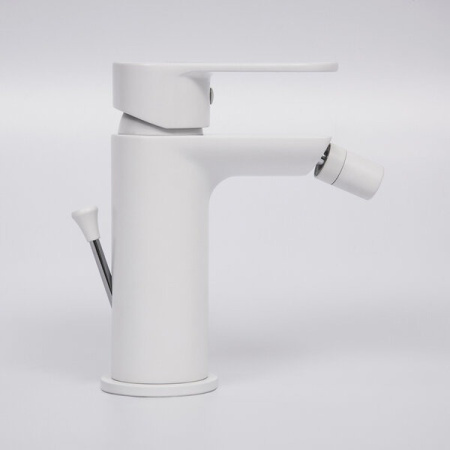 Смеситель Wasserkraft Mindel, для биде, с донным клапаном, цвет белый Soft-touch, 8506