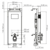 Инсталляция для унитаза Wasserkraft Salm 27TLT.010.ME.BL.BN02, декоративная стеклянная панель черная, механическая кнопка смыва никель