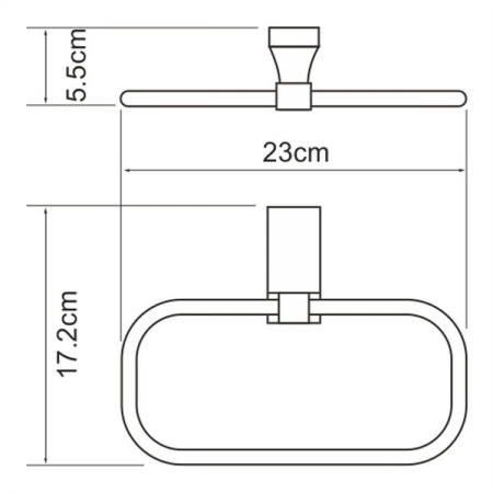 Полотенцедержатель Wasserkraft Lopau, хром, 25 см, K-6060