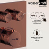 Смеситель для ванны и душа Wasserkraft Asphe, термостатический, золото розовое, 7748 Thermo