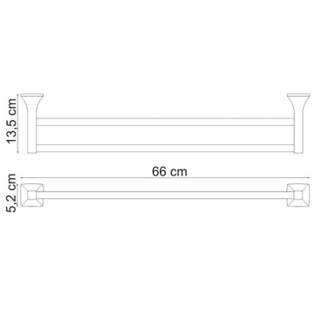 Полотенцедержатель Wasserkraft Wern, двойной, 65 см, хром, K-2540